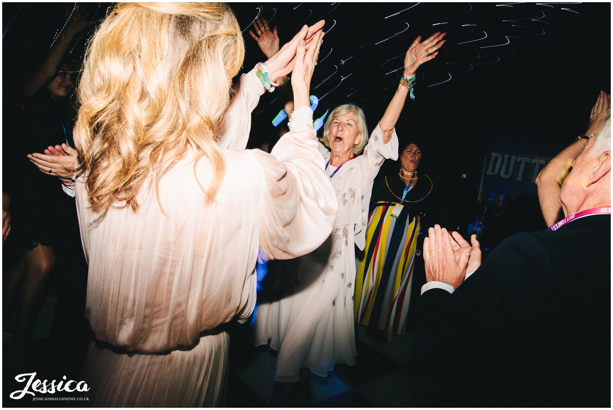 mother of the bride dances at the nunsmere hall wedding reception