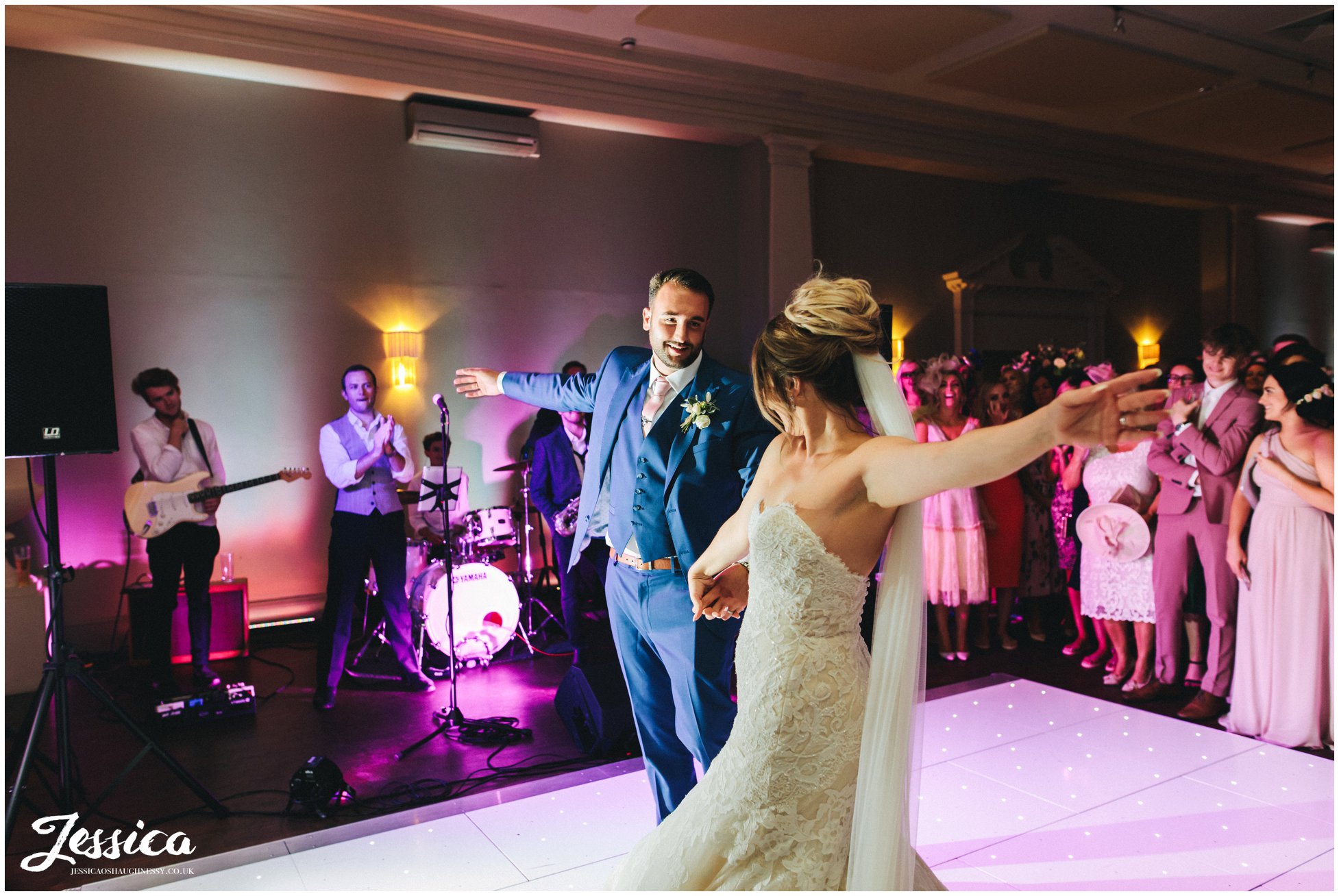 newly wed's share their first dance at stubton hall in newark