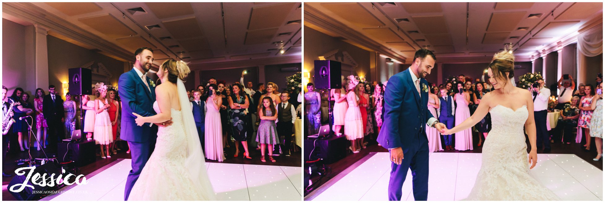 the couple spin around on the dancefloor