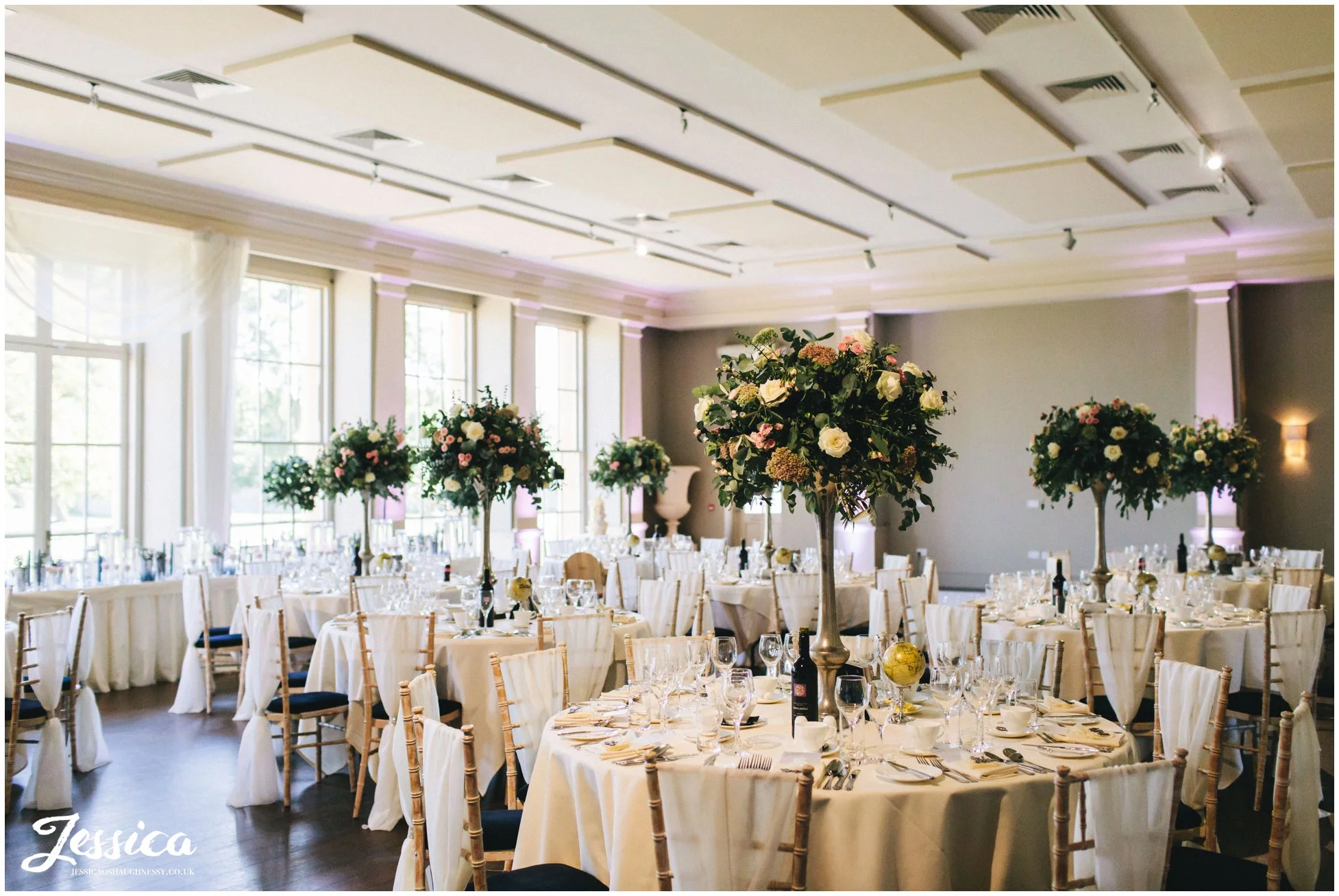 stubton hall decorated ready for the wedding breakfast