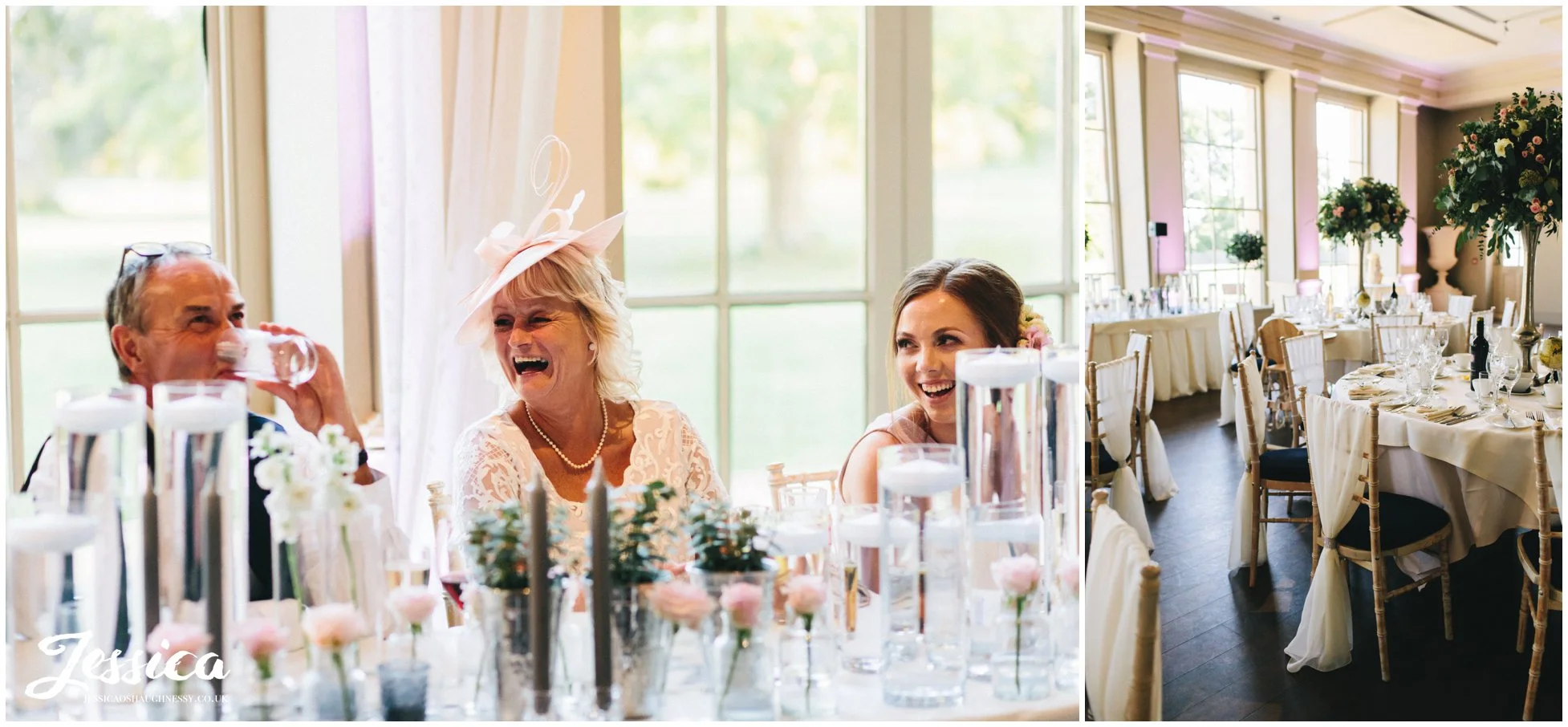 the top table laugh during the speeches