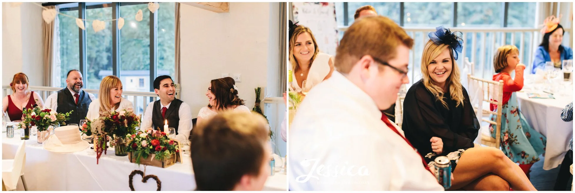 the top table laugh during the best man's speech