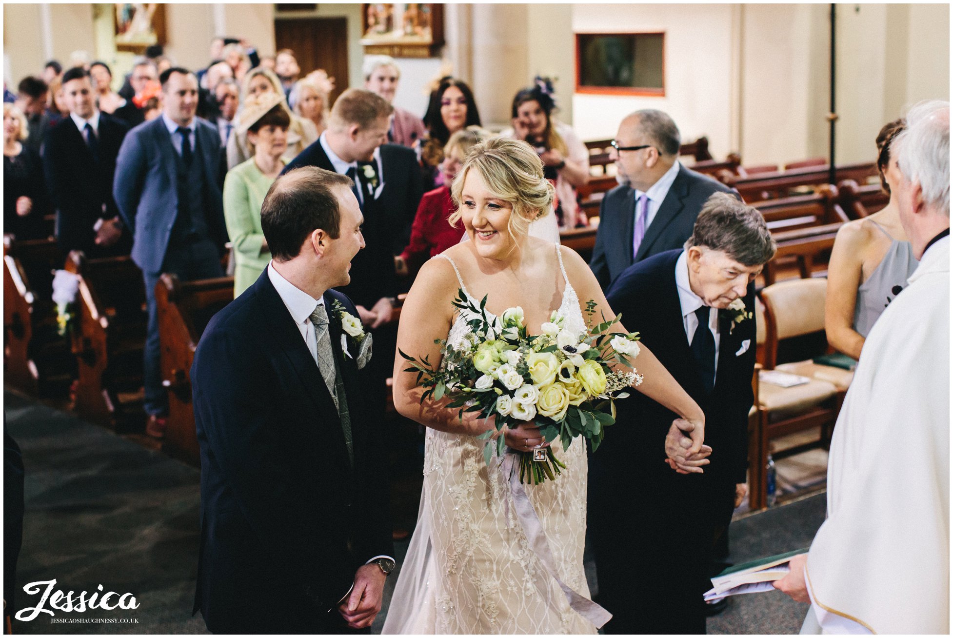 the bride &amp; groom see each other for the first time