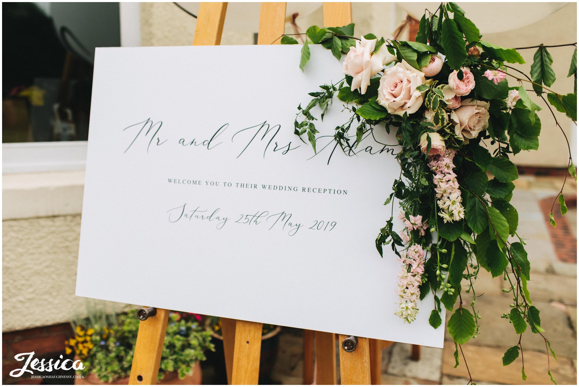 sign greets guests for the wedding