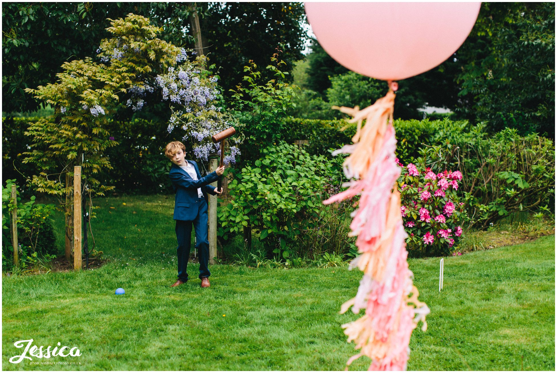 garden games are set up for the guests