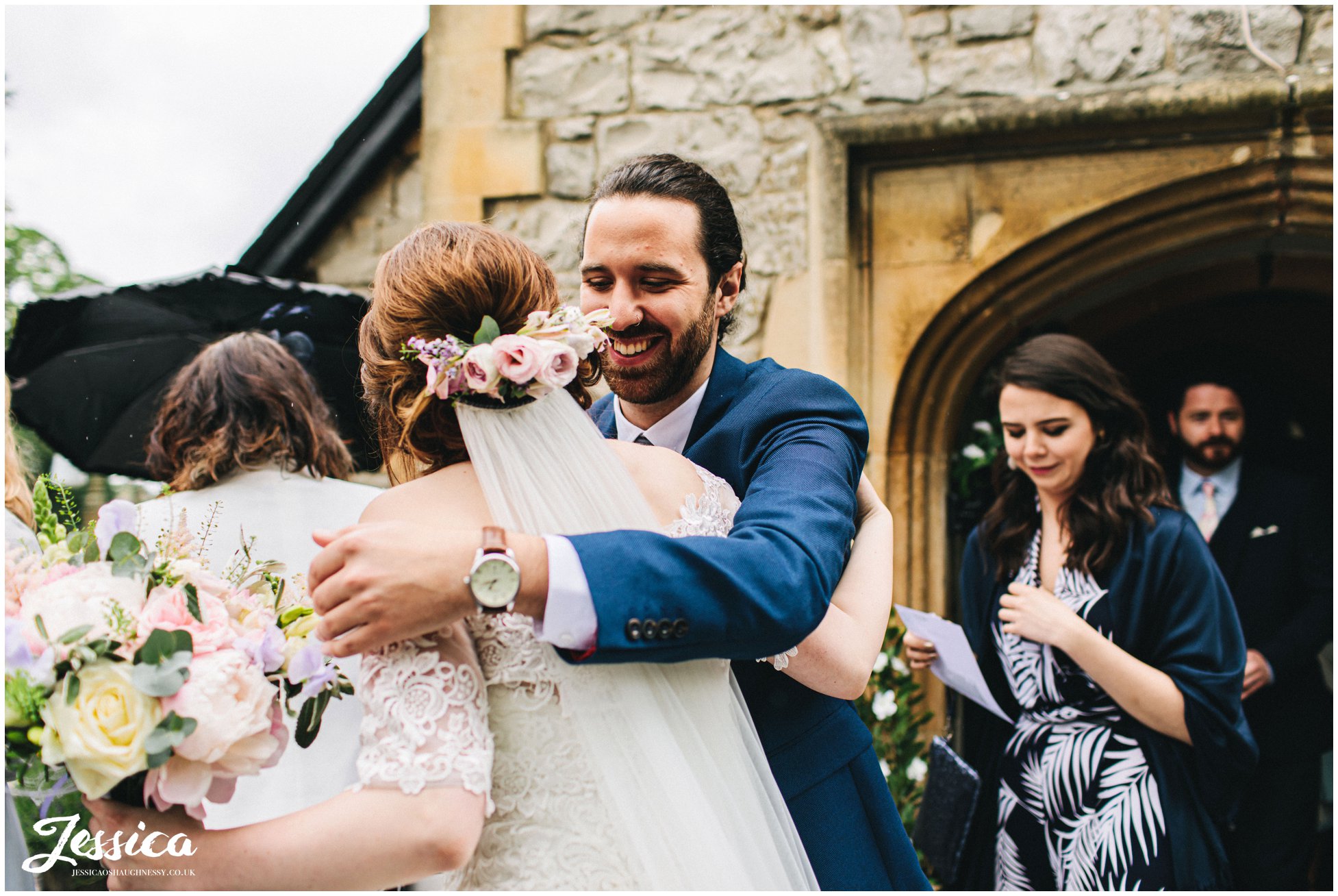 guests congratulate the newly wed's