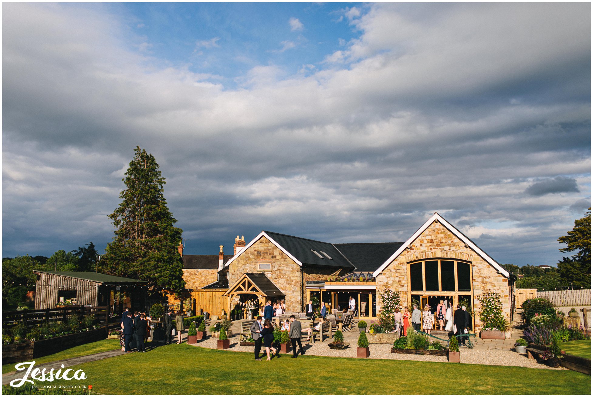 guests enjoy the sunshine at tower hill barns 