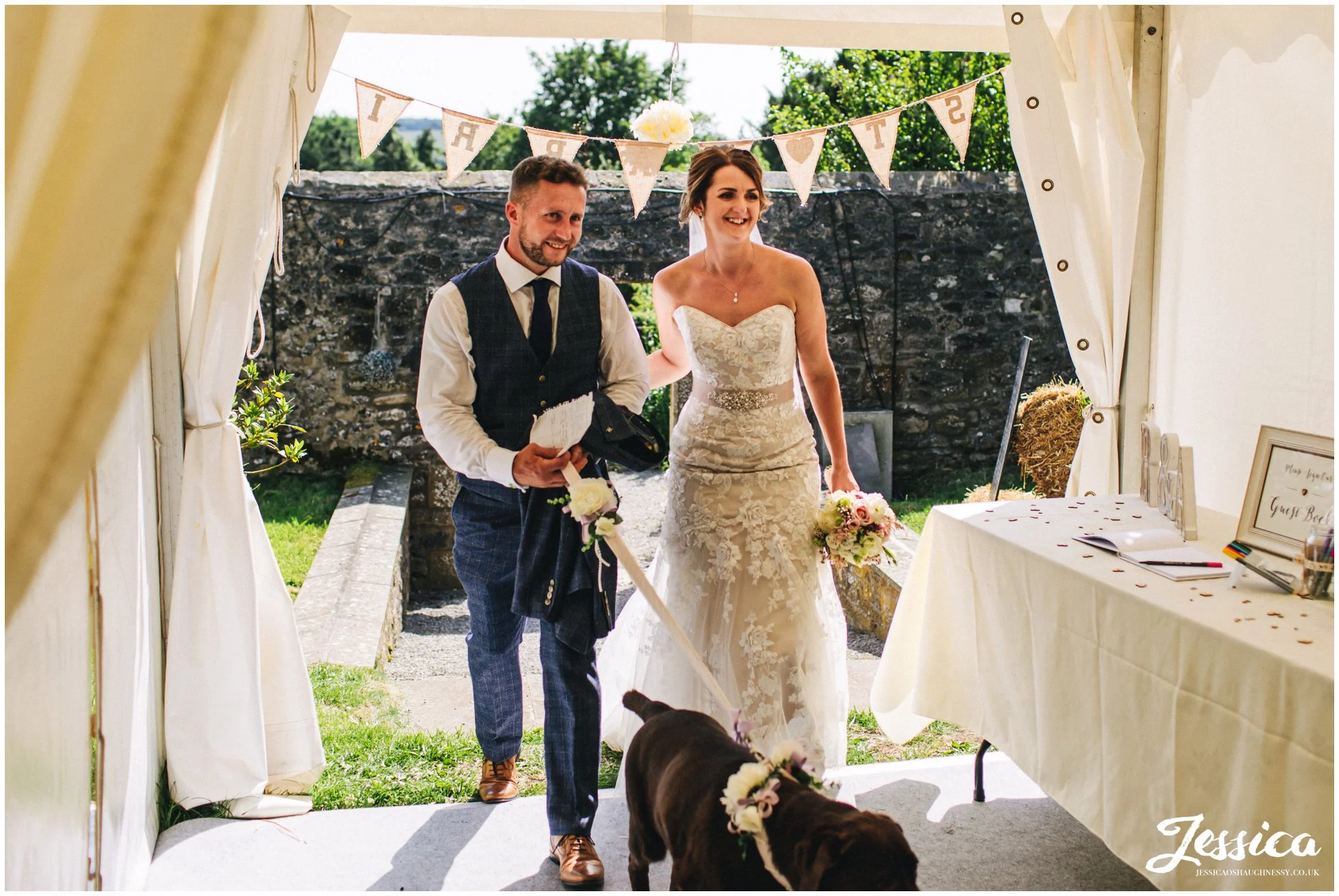 couple are announced into the wedding breakfast