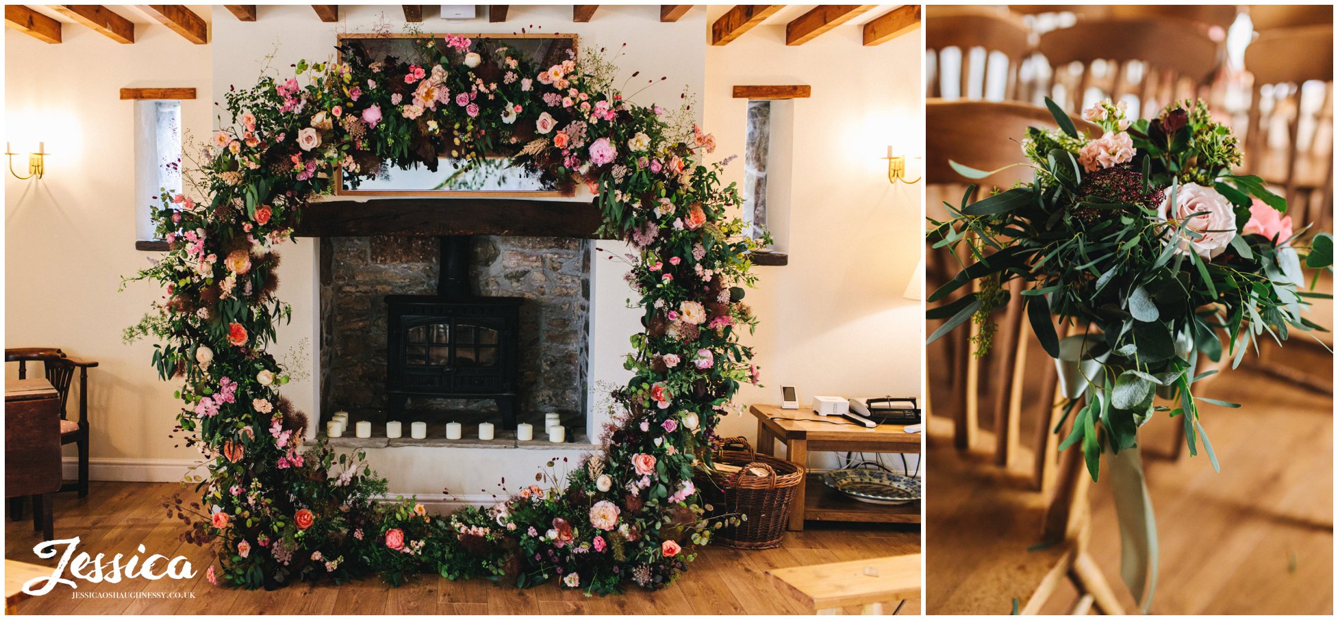 a floral arch marks the spot where the couple will make their vows