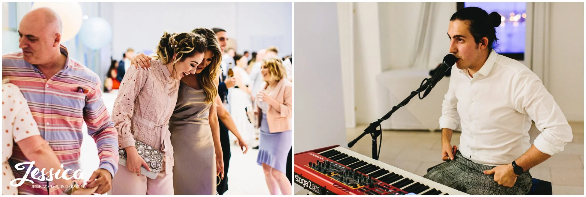 live singer entertains the guests at the liverpool wedding
