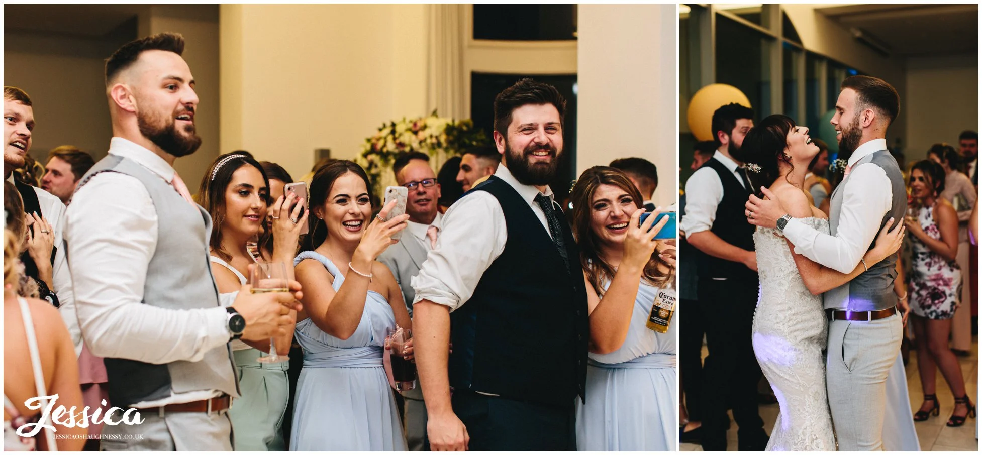 guests watch & cheer the couple during the first dance