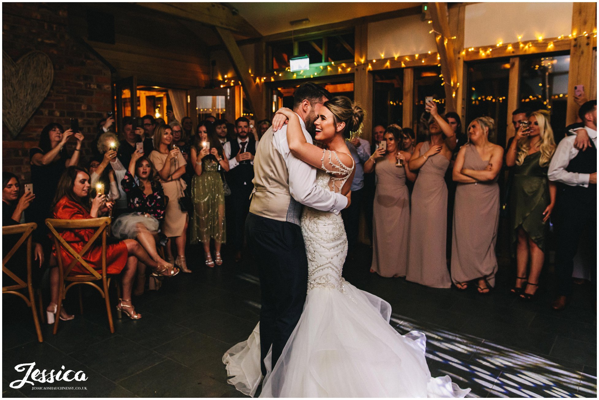 the couple share their first dance together