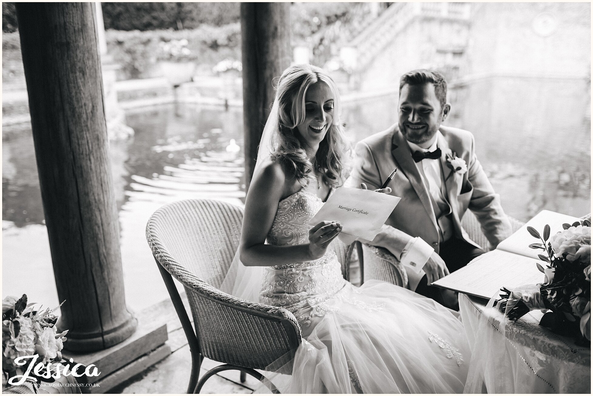 mother of the groom gives reading during the lost orangery wedding ceremony