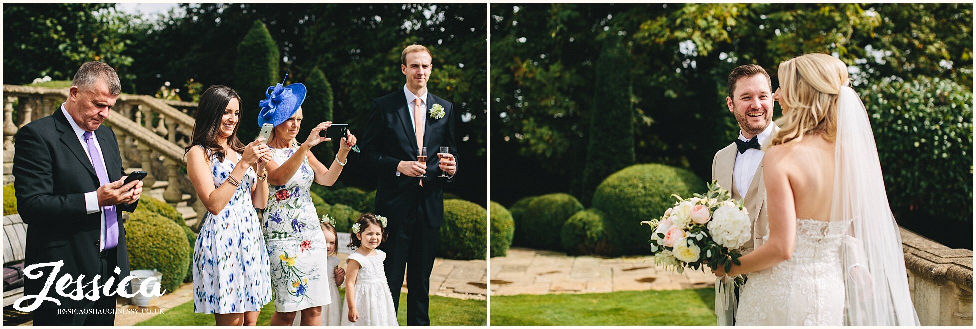 the lost orangery wedding photography - guests laughing and celebrating