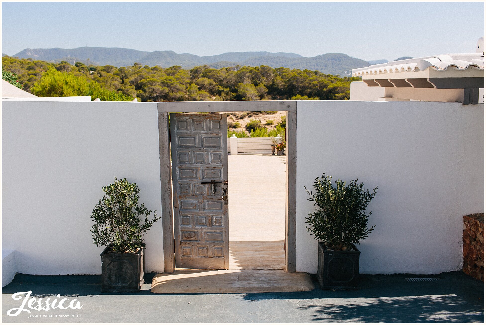 ornate door at the entrance to the wedding venue at Elixir, Ibiza