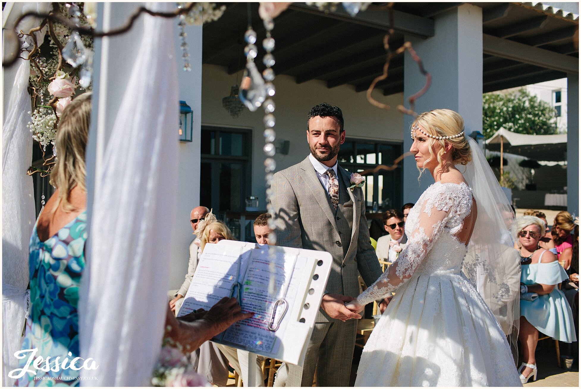 cayli &amp; darren at their wedding ceremony at Elixir, Ibiza