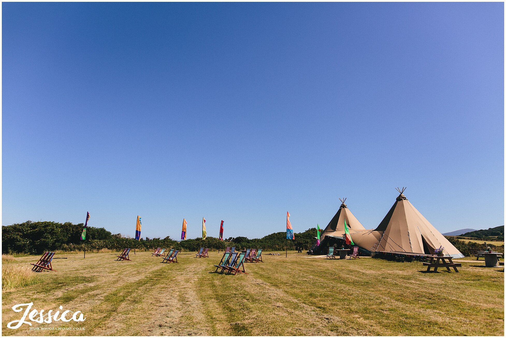 tipi set up for wedding at bach wen farm