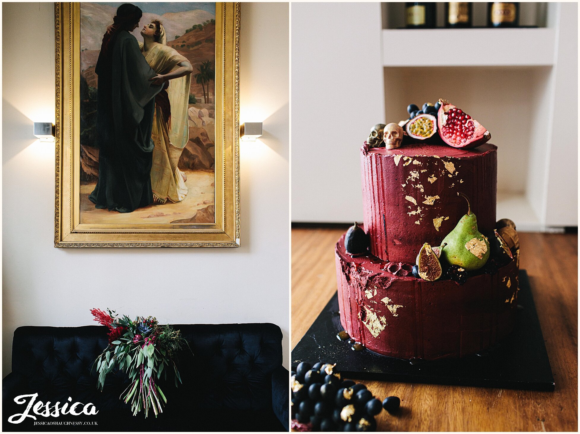 gothic wedding cake for alternative liverpool wedding