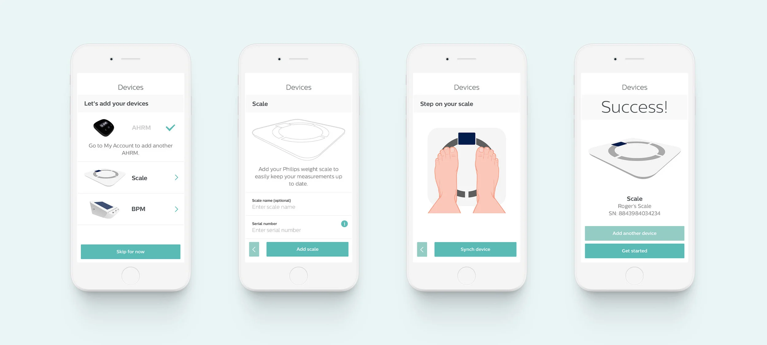 Step Counter, Weight Scale and Blood Pressure Monitoring Device Integration