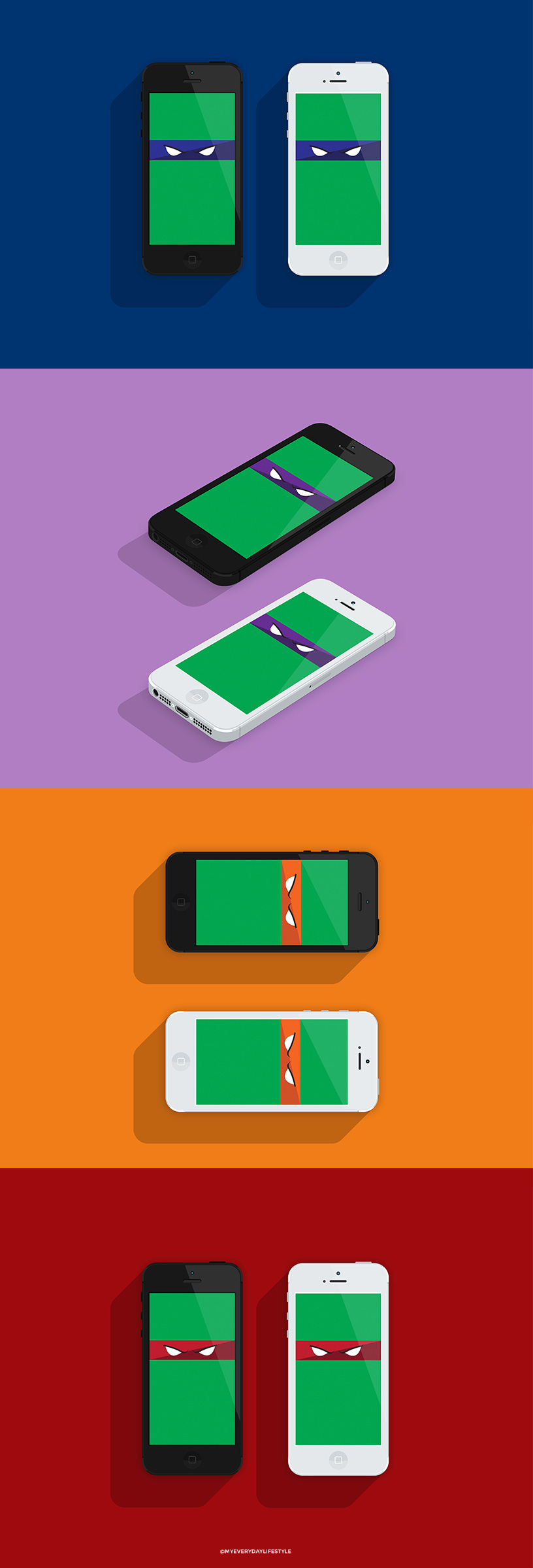 Download here iPhone only(email if you need android size): Leonardo | Raphael | Donatello | Michelangelo 