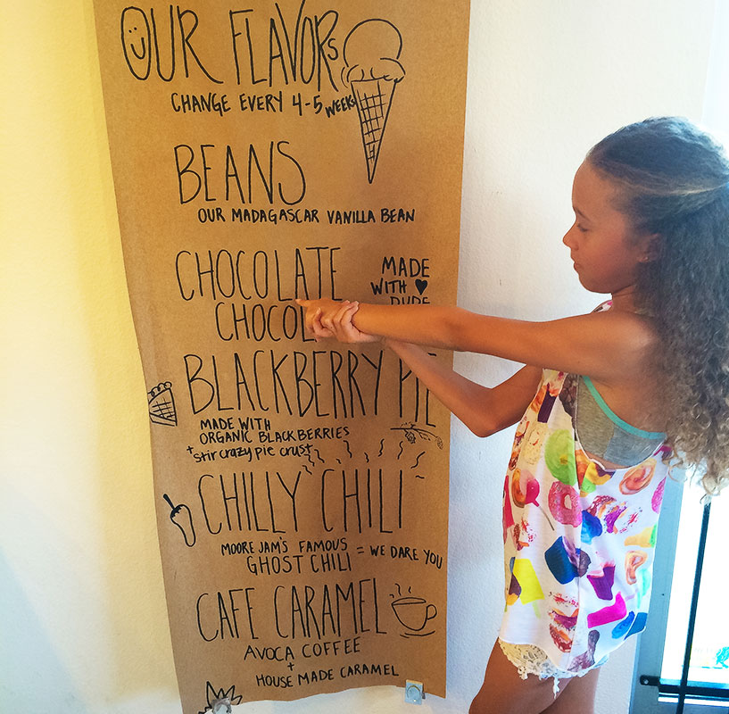 Cute handwritten menu. 