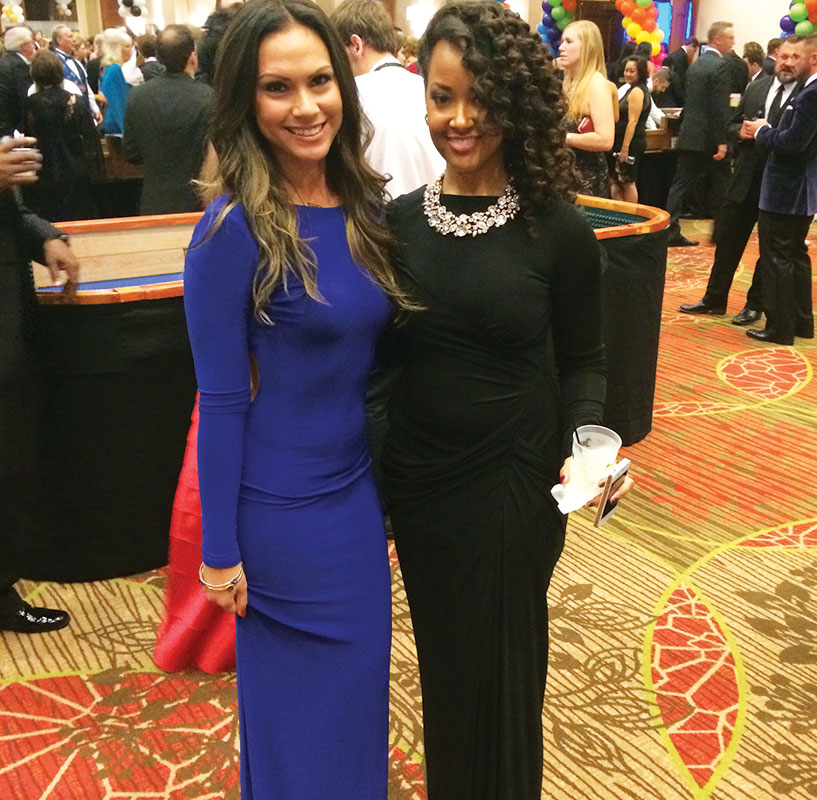 My sorority sister and I in our evening dresses. 