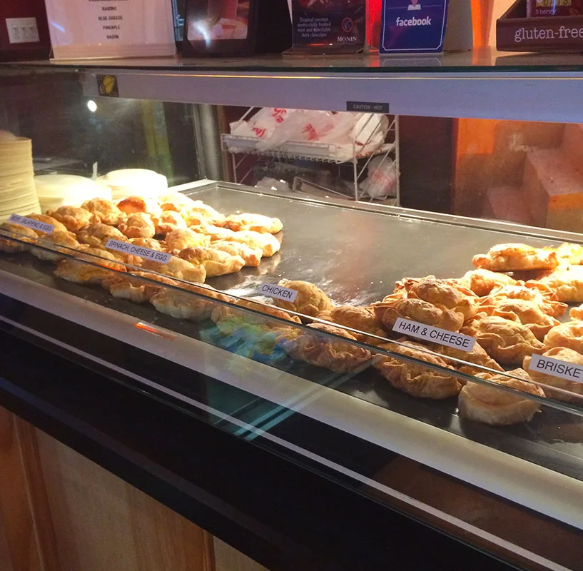 Fresh selection of empanadas.
