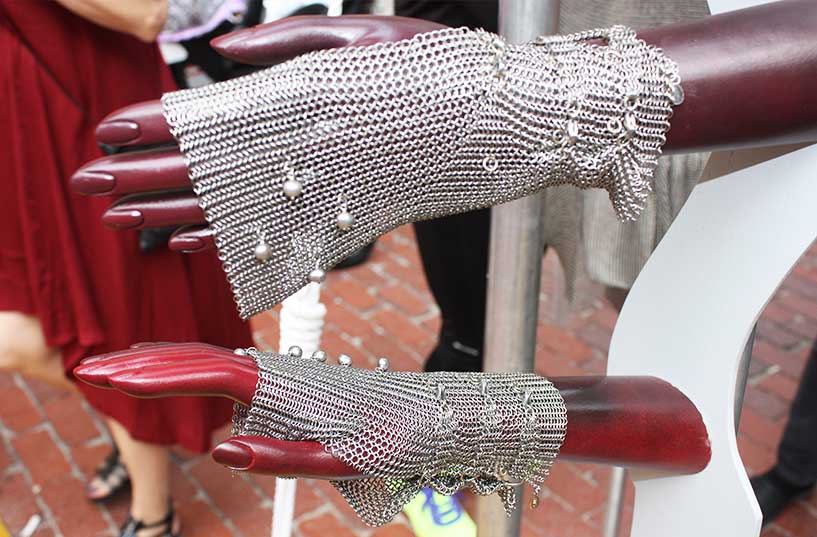 These are some serious chain fashion pieces by Elaine Unzicker.