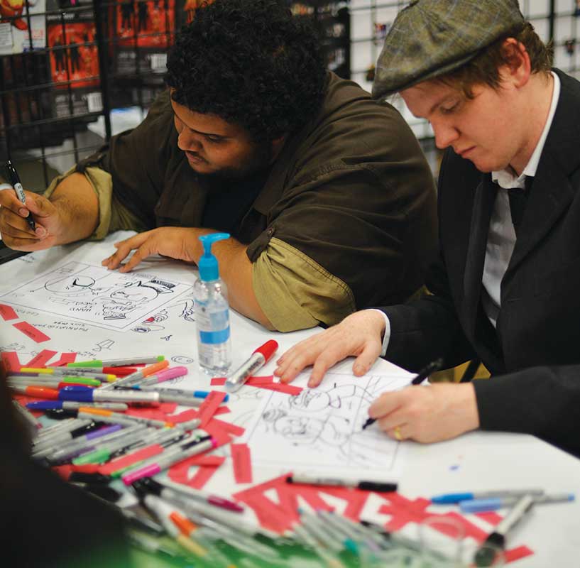 Illustrators of the comic series Cyanide & Happiness.