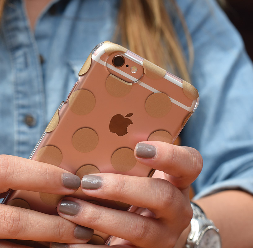 A cute see through iPhone Polka Dot Case find from Target. Photo Credit @apearlkindofgirl