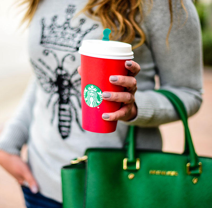 I love red cup season at Starbucks. Photo Credit: Jeff Zepeda