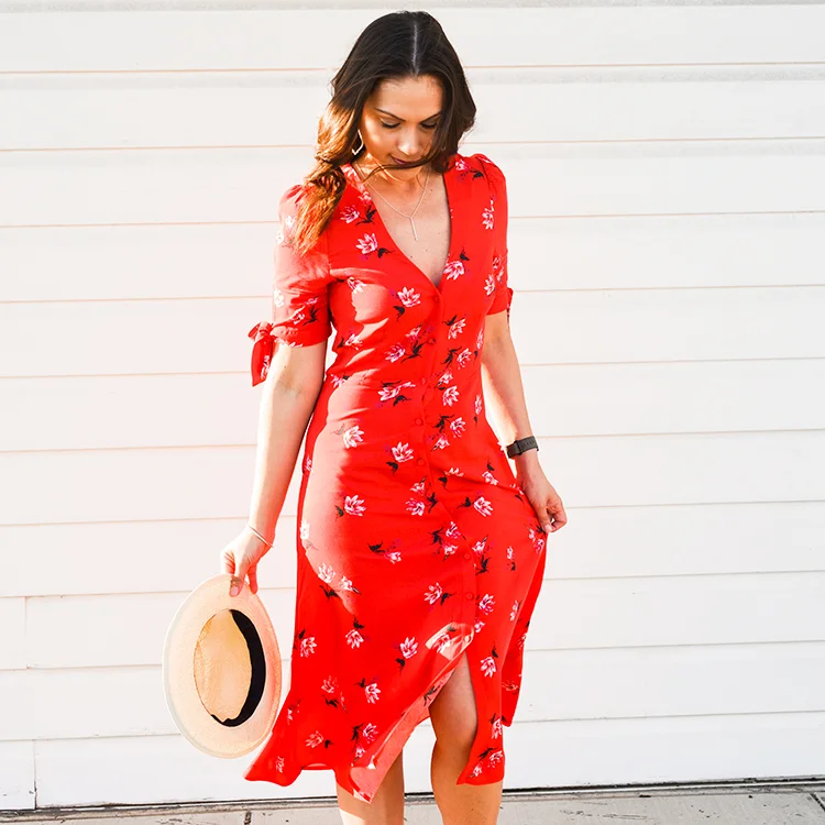 Red Floral Dress