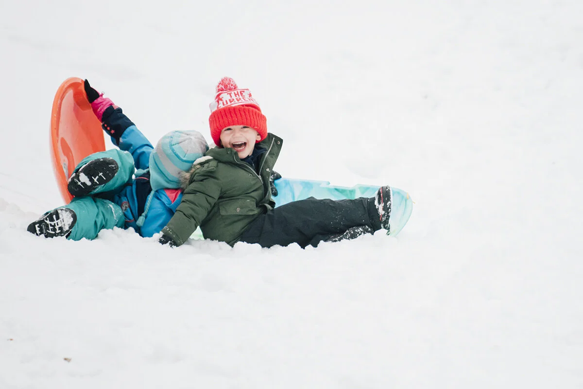 the other kid loves the snow as well...