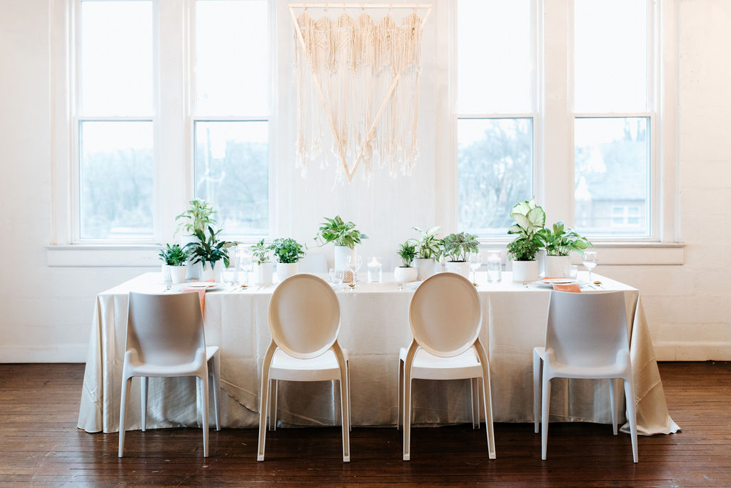 Modern Boho Wedding Reception designed by Lindsy Read of Music City Events. Nashville, TN.
