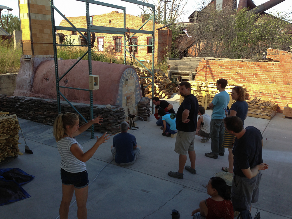 The Bray's a place where people come together around making ceramics, and sometimes around the kiln. This is the first firing of the anagama.