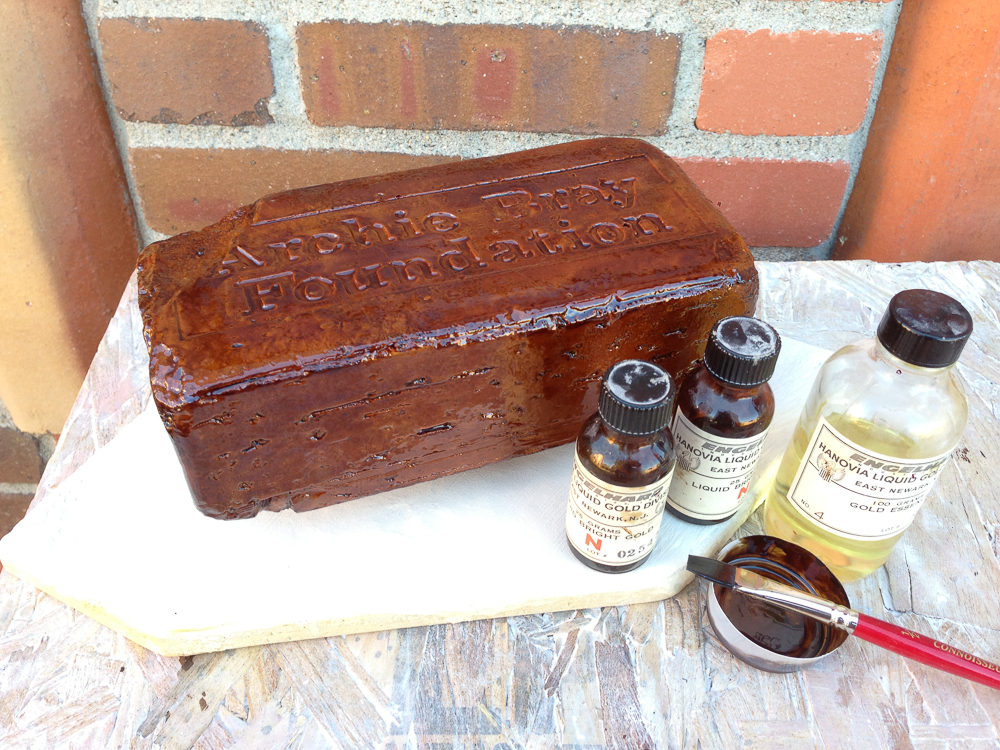 I even got my hands dirty a bit, gold lustering some bricks that were given out as gifts to retiring board members.
