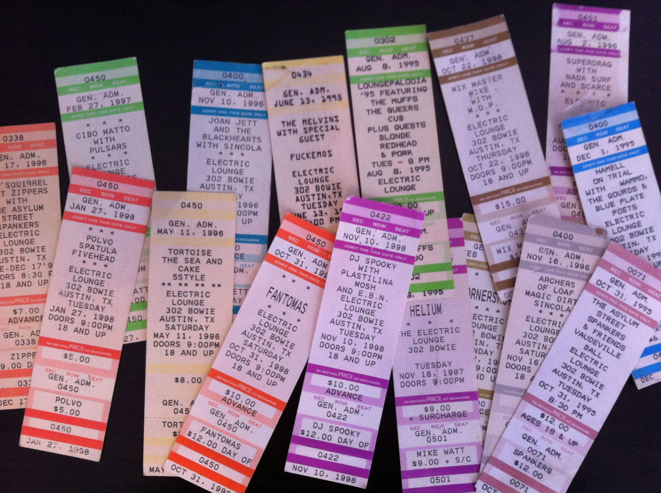 Tickets for sold out Electric Lounge shows.&nbsp; ​