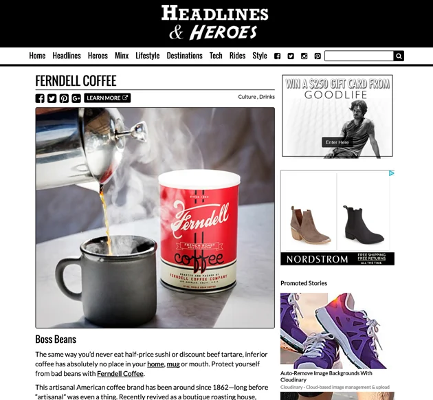 'Headlines & Heroes' Brews Our Whole Bean Coffee  