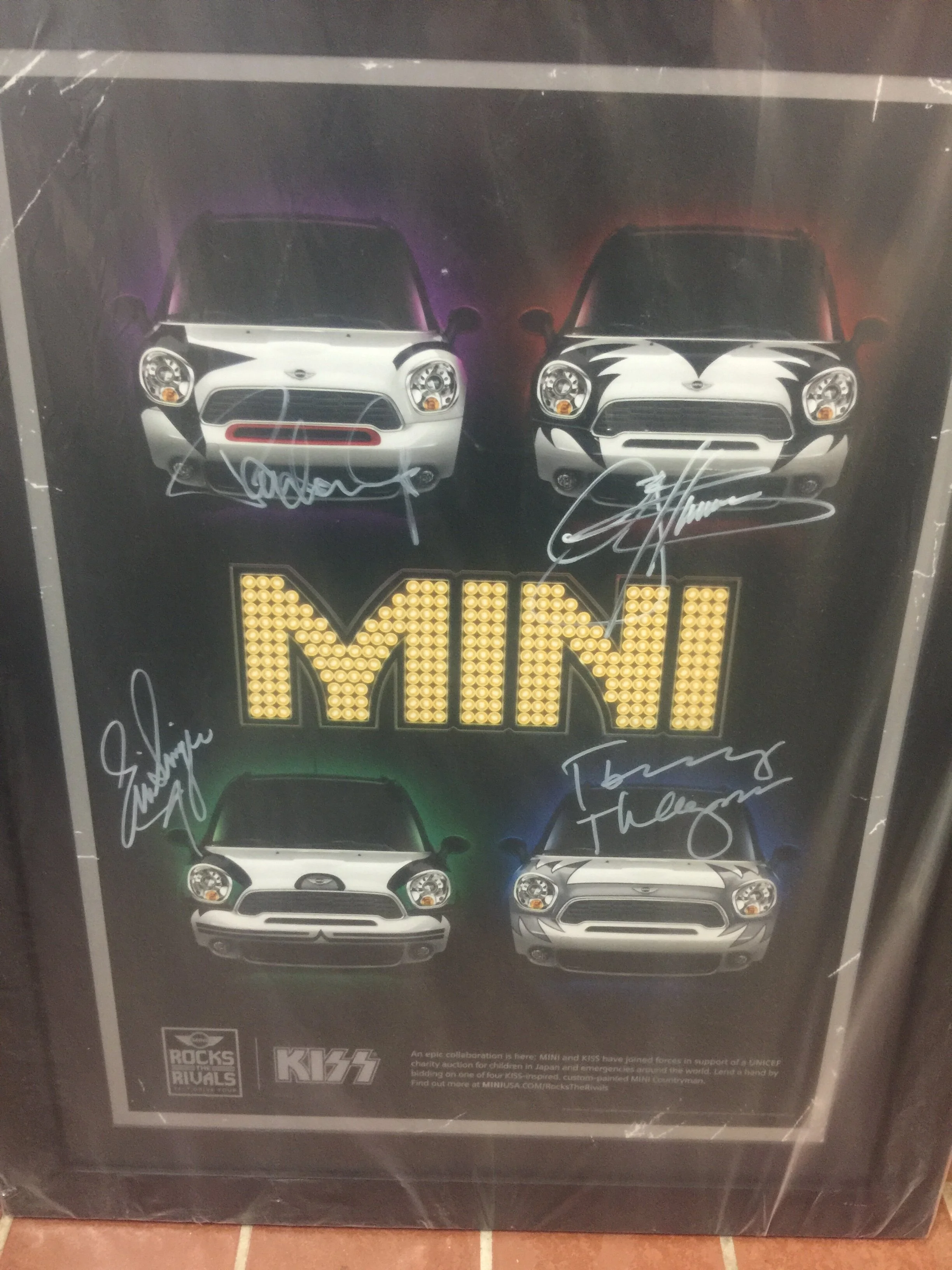 Signed MINI poster by Kiss