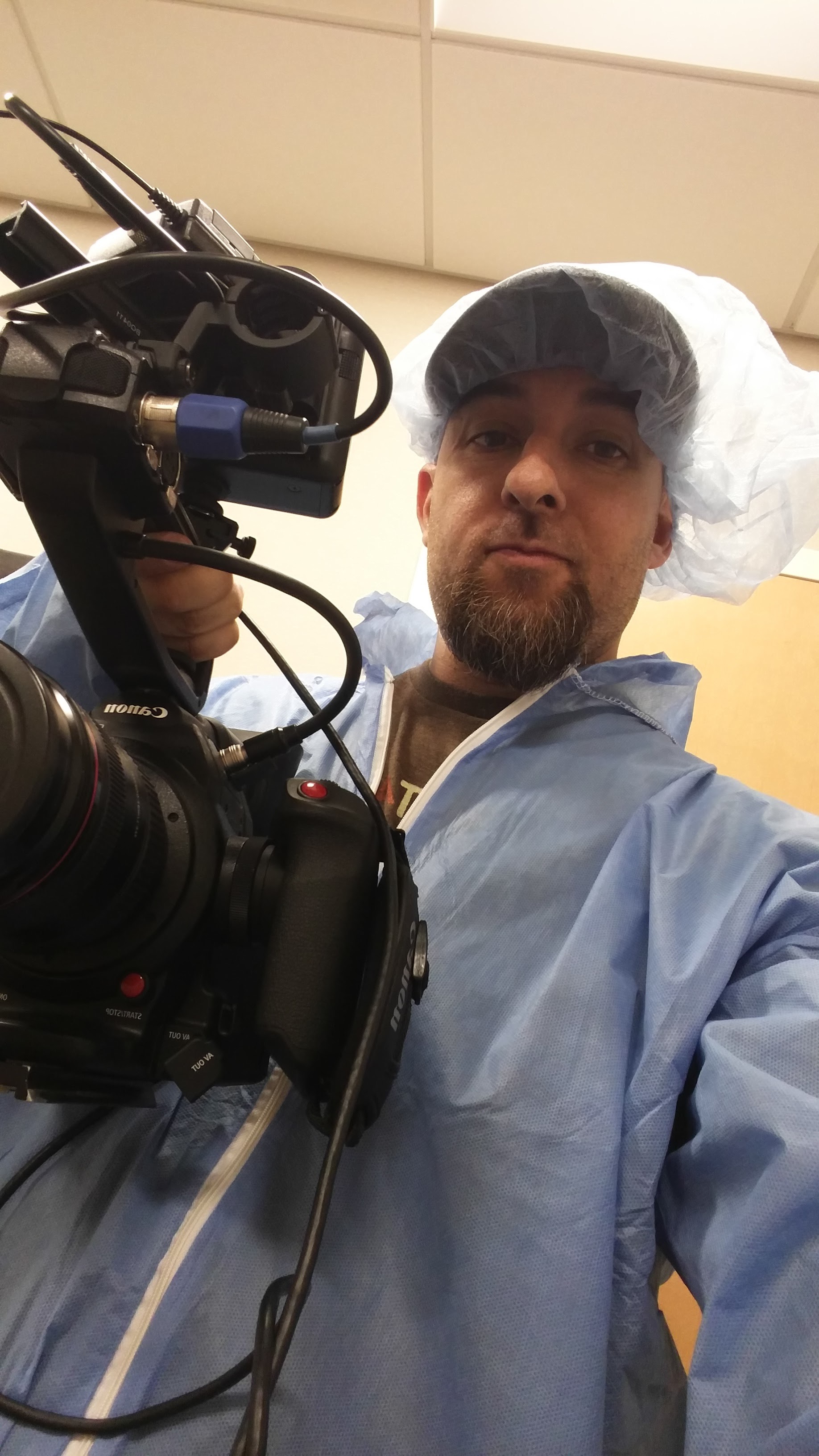 My dumbass taking a selfie with my C100 Mark II