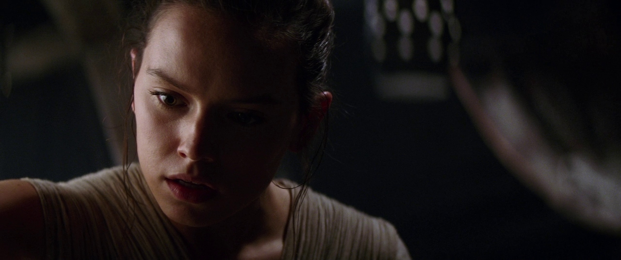 Shallow depth of field here on Rey - her right arm is slightly soft, face in focus, left ear and left arm start to fall out of focus and it's nice and creamy behind her.