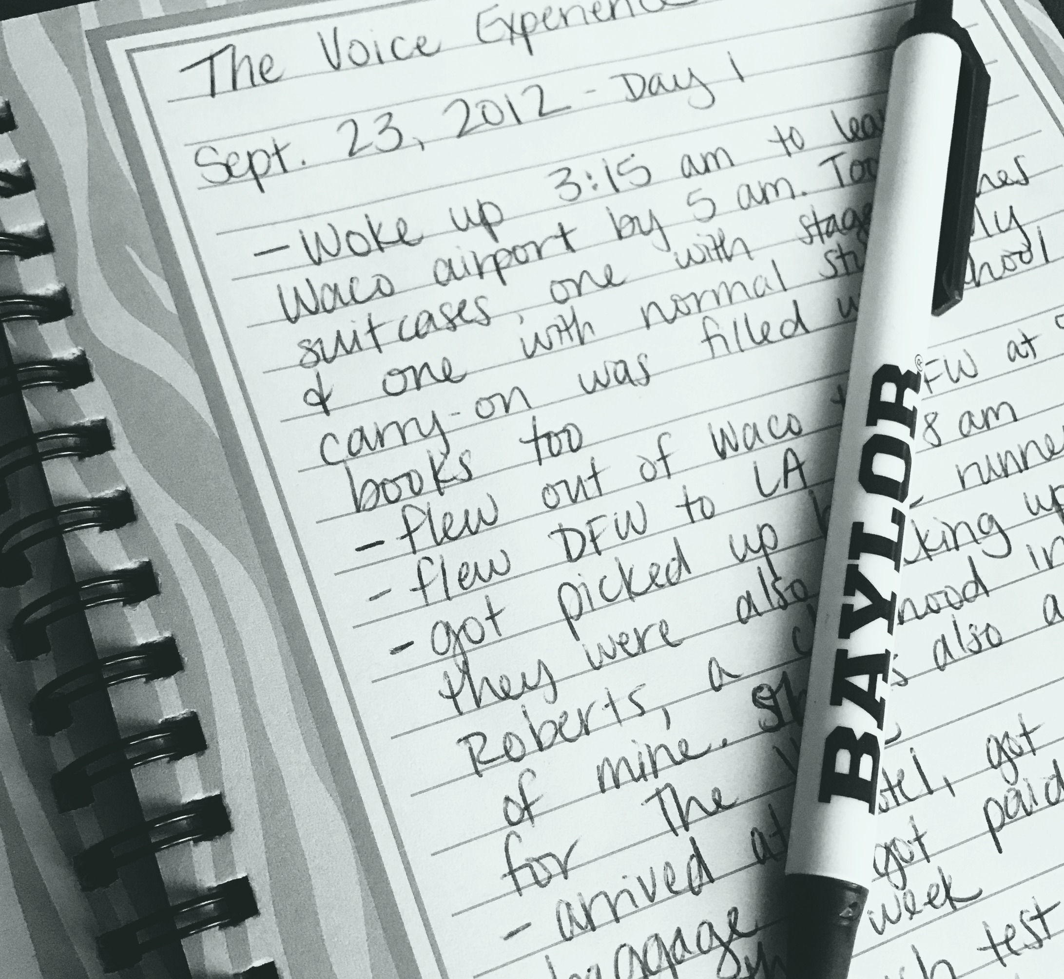 I kept a daily journal of my The Voice experience!