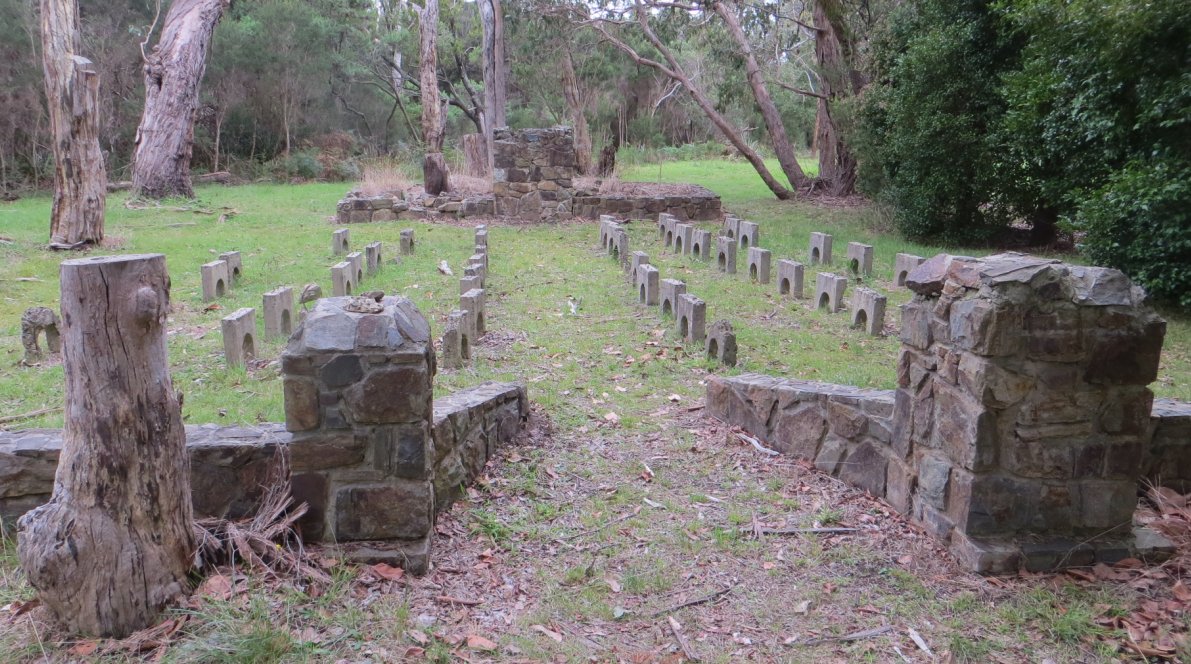 The Cyril Young Memorial Chapel viewed from its entrance towards the stone lectern in Buxton Reserve