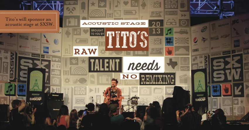  Tito's Vodka will sponsor an acoustic stage at its hometown festival SXSW 