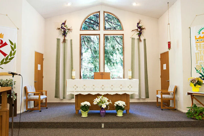 The altar area of the church.