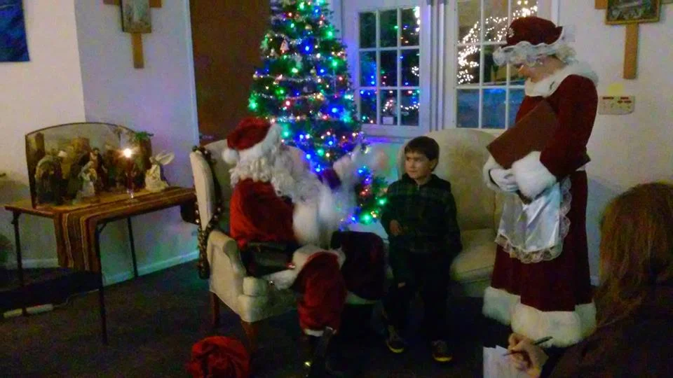 Santa visits the Christmas program
