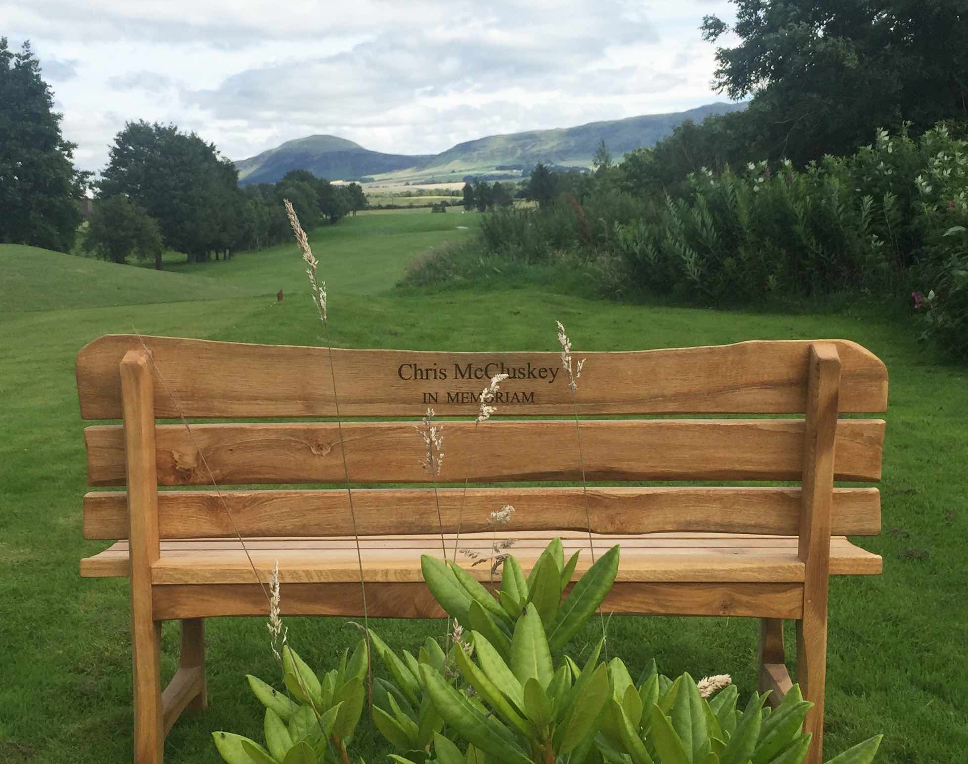 Chris McCluskey, In Memoriam - The Bench - 6th Hole - Milnathort Golf Club, Scotland