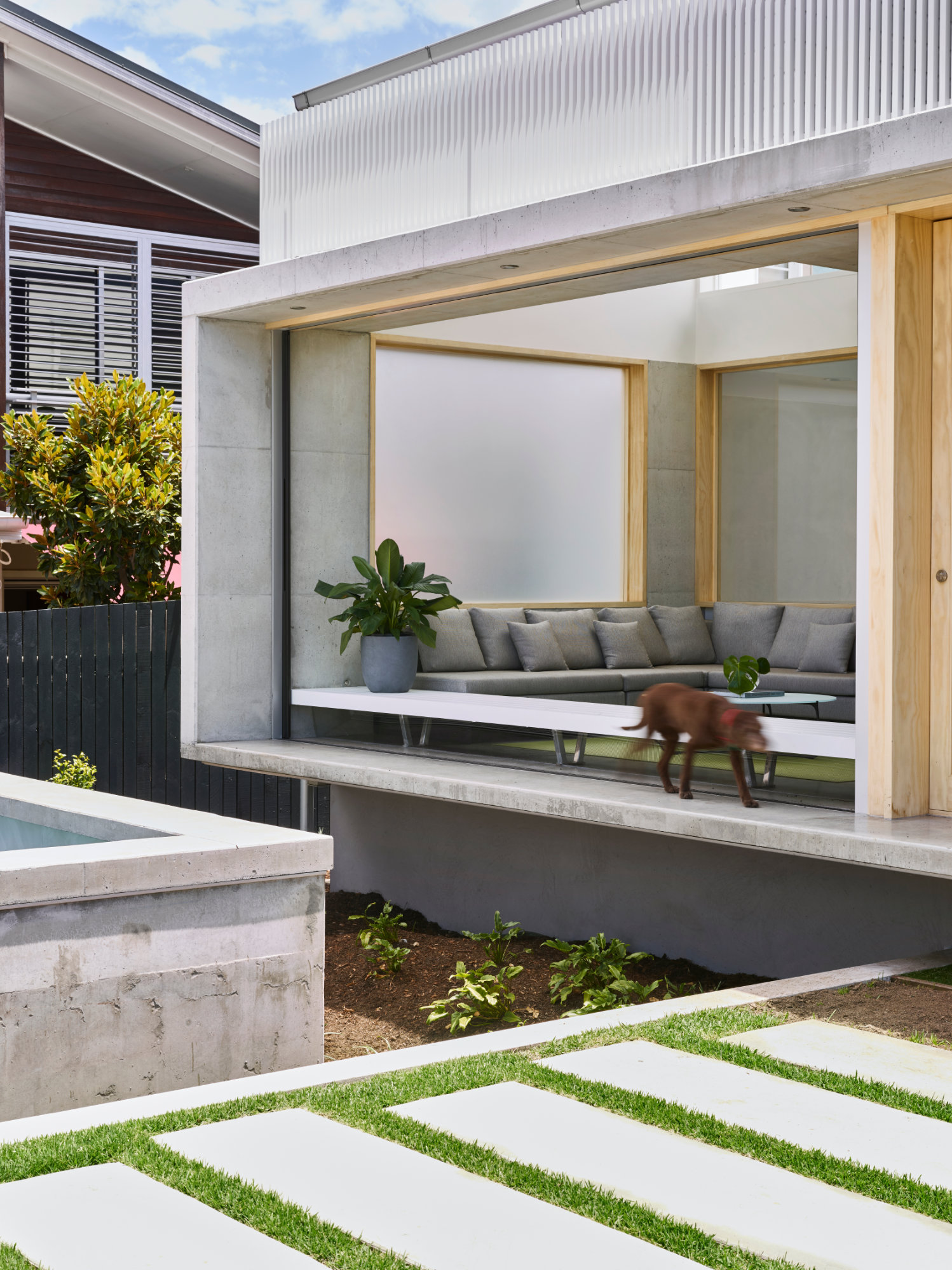  Light filled void into transitional outdoor room an architectural proposal to connect spaces in New Farm, Brisbane.  