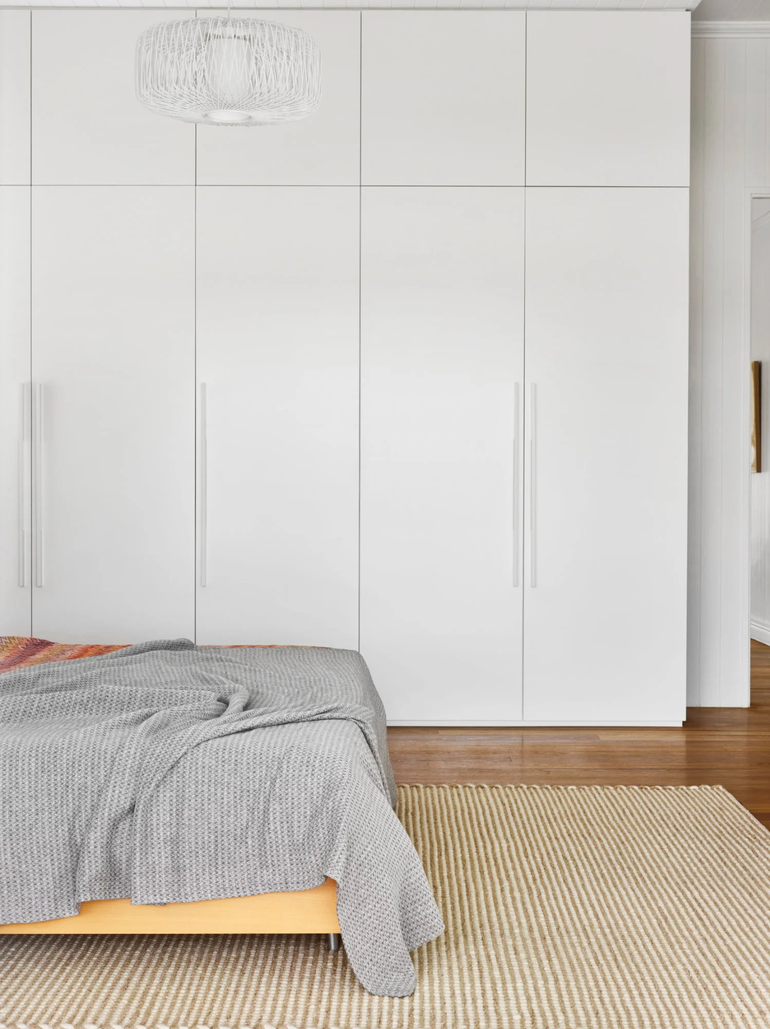  Interior architecture, white cabinetry with timber features in New Farm, Brisbane.  