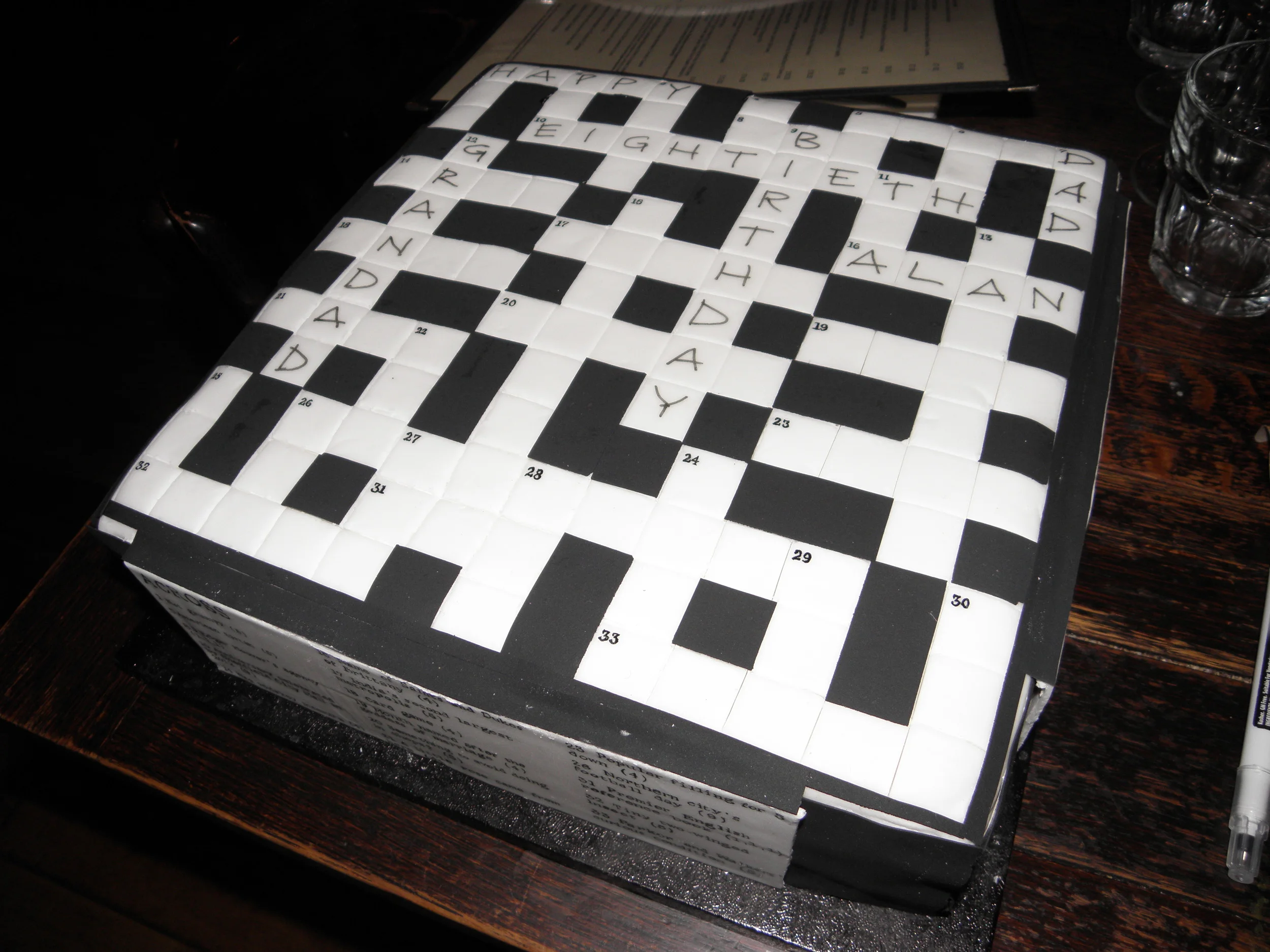 Crossword cake for my dad's 80th birthday